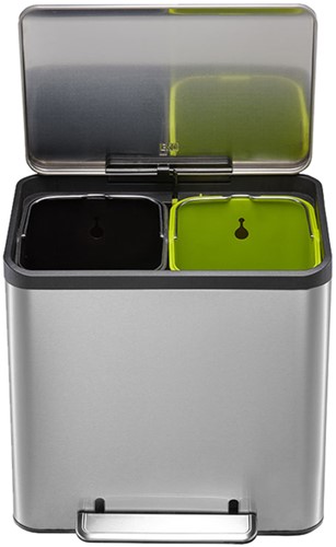 Afvalbak EKO EcoCasa Recycler 2x15l RVS 1 Stuk