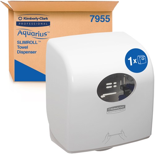 Handdoekroldispenser Kimberly Clark Slimroll wit 1 Stuk