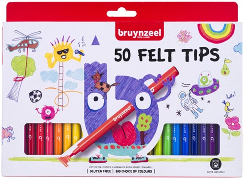 Viltstift Bruynzeel Kids assorti 50 stuks 50 Stuk