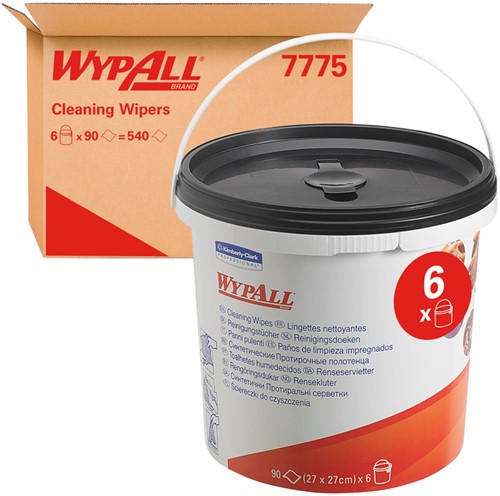 Reinigingsdoek WypAll emmer 1laags 6x90 vel groen 6 emmer