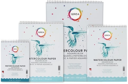 Aquarelblok Qrea A5 20vel 200gr spiraal 20 Vel-2
