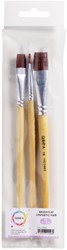 Kwast Qrea synthetisch set à 3 breedtes 3 Stuk