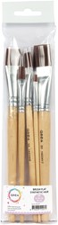 Kwast Qrea synthetisch set à 5 breedtes 5 Stuk