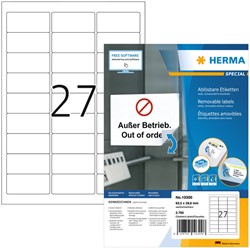 Etiket HERMA 10300 63.5x29.6mm verw wit 2700st 100 Vel