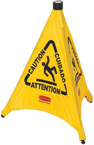 Waarschuwingskegel Rubbermaid driezijdig 76cm geel 1 Stuk