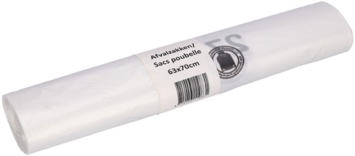 Afvalzak Cleaninq 63x70cm recycled T15 50L transp 25 Zak
