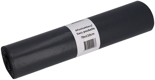 Afvalzak Cleaninq 70x110cm recycled T70 120L grijs 20 Zak
