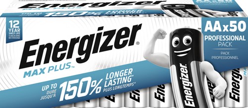 Batterij Energizer Max Plus AA alkaline 50st 50 Stuk