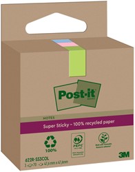 Memoblok 3M Post-it 622 RSS3COL 47.6x47.6mm ass.kl 3 Stuk