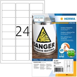 Etiket HERMA 9537 63.5x33.9 weerbest wit 960st 40 Vel