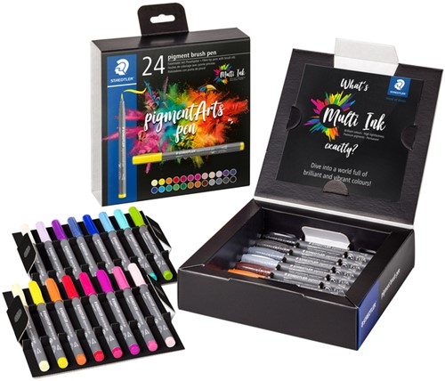 Brushpen Staedtler pigment pen etui 24 st 24 Stuk-2