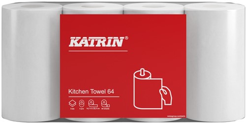 Keukenrol Katrin 2laags 64 vel wit 4 Rol