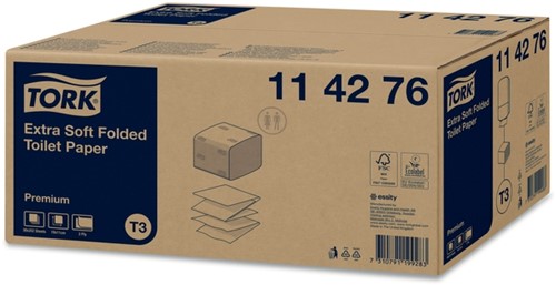 Toiletpapier Tork T3 Premium gevouwen wit 114276 30 pak