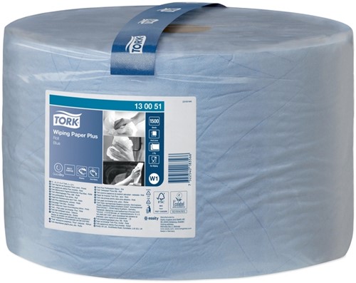 Poetspapier Tork W1 Premium 2laags blauw 130051 1500 Vel