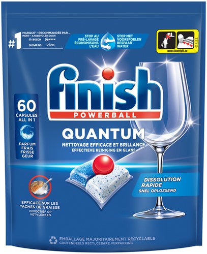 Vaatwastabletten Finish Quantum 60 stuks 60 Stuk