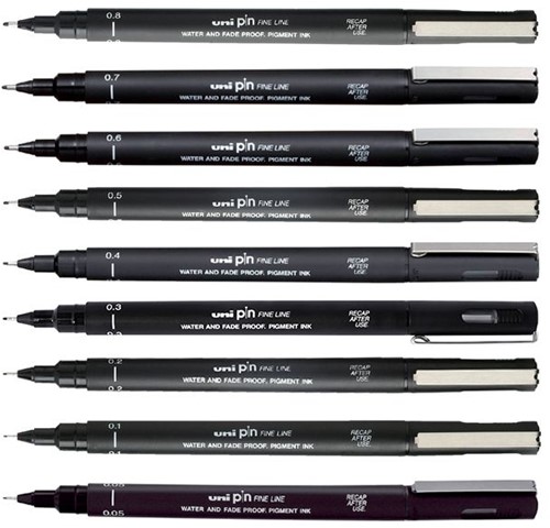 Fineliner Uni-ball Pin 0.9mm zwart 1 Stuk-3