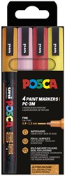 Paintmarker Uni POSCA PC3M F 4st glitter warm 4 Stuk