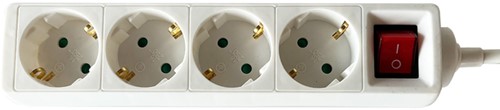Stekkerdoos BRASQ  4 voudig 1.4 meter wit 1 Stuk