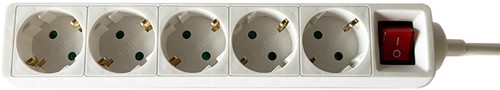 Stekkerdoos BRASQ  5 voudig 1.4 meter wit 1 Stuk