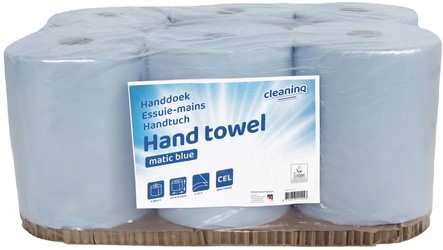 Handdoekrol Cleaninq Matic 2-laags 21cmx150m blauw 6 Rol