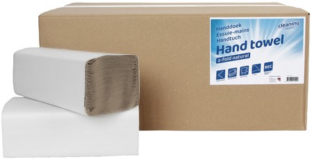 Handdoek Cleaninq Z-vouw 1-laags  naturel 5000 Vel