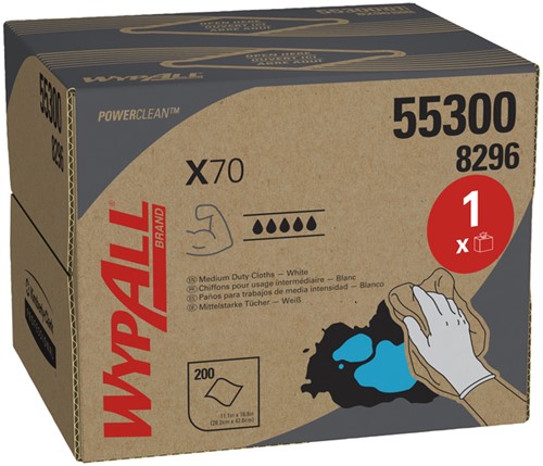 Poetsdoek WypAll X70 PowerClean 426x282mm 200vel 200 Vel