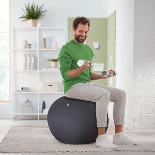Actieve zitbal Leitz Ergo 65cm anti-rol donkergs 1 Stuk-5