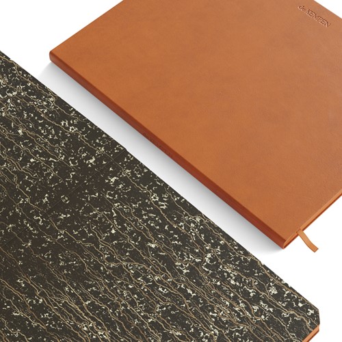 Notbk de KEMPEN Atlas 171x220 blanco 192pag bruin 1 Stuk-2