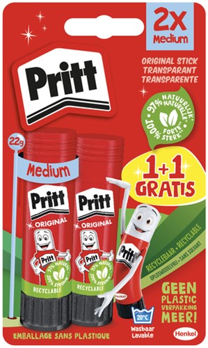 Lijmstift Pritt Stick Original 2x 22gr Promo 1+1 2 Stuk