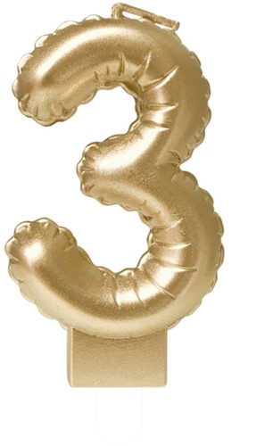 Foil balloon candle gold 3 1 Stuk