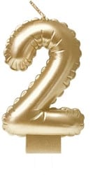 Foil balloon candle gold 2 1 Stuk