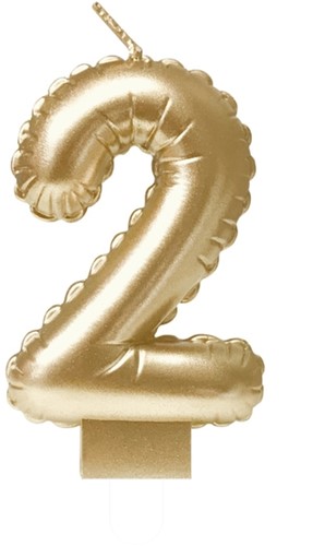 Foil balloon candle gold 2 1 Stuk