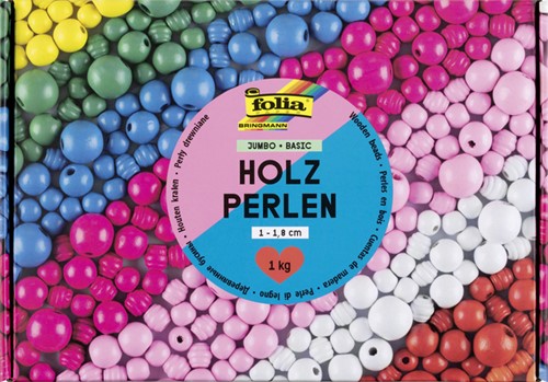 Houten kralen Folia 1000 gram assorti 1000 Gram