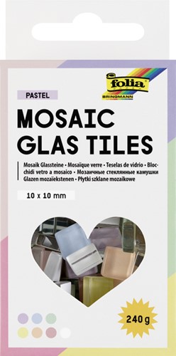 Mozaieksteentjes Folia 10x10mm glas pastel assorti 300 Stuk