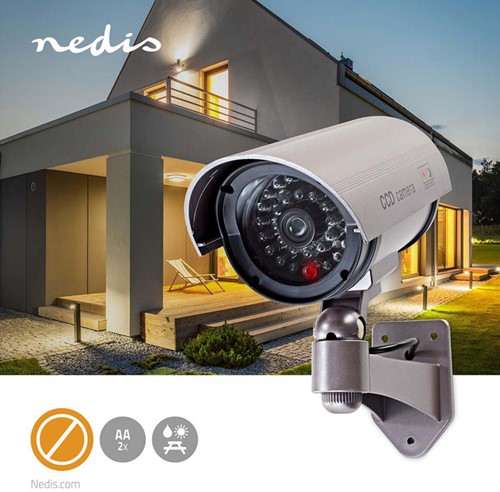 Dummy beveiligingscamera Nedis buiten grijs 1 Stuk-3