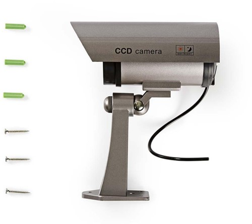 Dummy beveiligingscamera Nedis buiten grijs 1 Stuk-1