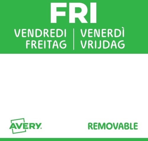 Etiket Avery HACCP vrijdag-groen 25x25mm 1000st 1000 Stuk-2