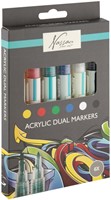 Acrylmarker Nassau Dual tip set à 6 kleuren 1 Doos