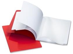 TEKENCAHIER ROOD MET TUSSENVEL 24X32CM  16VEL/32BLZ 29.5X22CM  1 Stuk