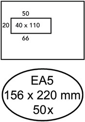 Envelop Hermes venster EA5 vl zk 80gr 50st 50 Stuk