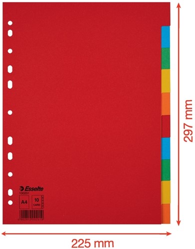 Tabbladen Esselte Economy A4 10dlg karton 11r ass 1 Set-5