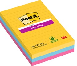 Memoblok Post-it 4690 Super Sticky 101x152mm Carn 3 Stuk