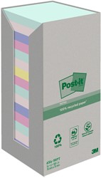 Memoblok Post-it 654-RTP 76x76mm recycled rainbow 16 Stuk