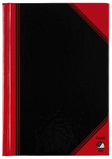 Notitieboek Bantex zwart/rood A6 lijn 70gr 96vel 1 Stuk