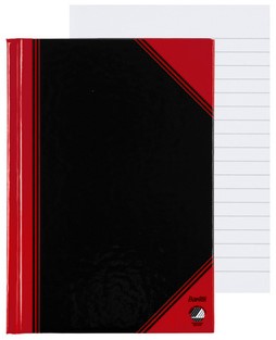 Notitieboek Bantex zwart/rood A6 lijn 70gr 96vel 1 Stuk-1
