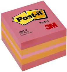 Memoblok Post-it 2051 51x51mm kubus roze 1 Stuk