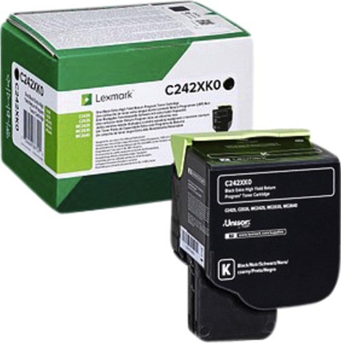 Tonercartridge Lexmark C242XK0 zwart 1 Stuk