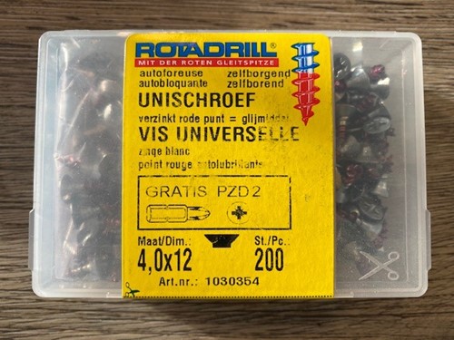 ROTADRILL UNISCHROEF VERZINKT PZ2 4X12 MM 200 STUKS-2