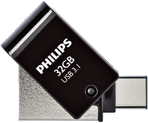 USB stick 3.1 Philips USB C 2in1 32GB zwart 1 Stuk