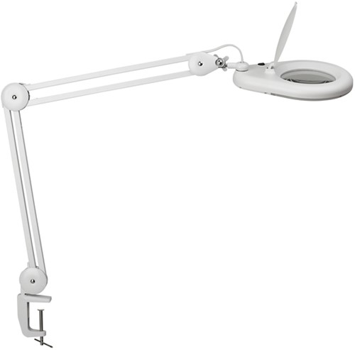 BUREAULAMP MAUL VISO LOEP LED KLEM WIT 1 Stuk